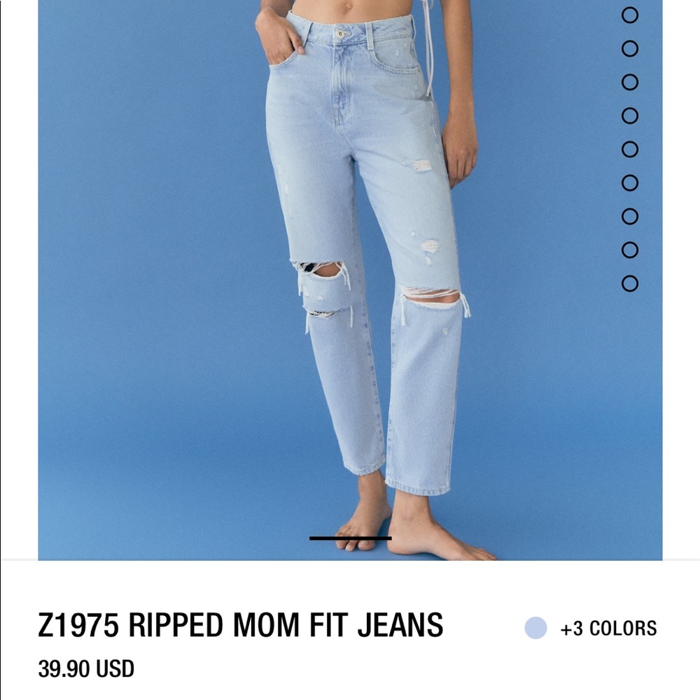 ZARA ripped mom fit jeans